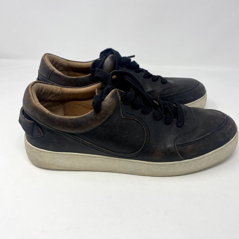 Frye Antique Brown Leather Sneakers Preppy Minimalist 90s Style